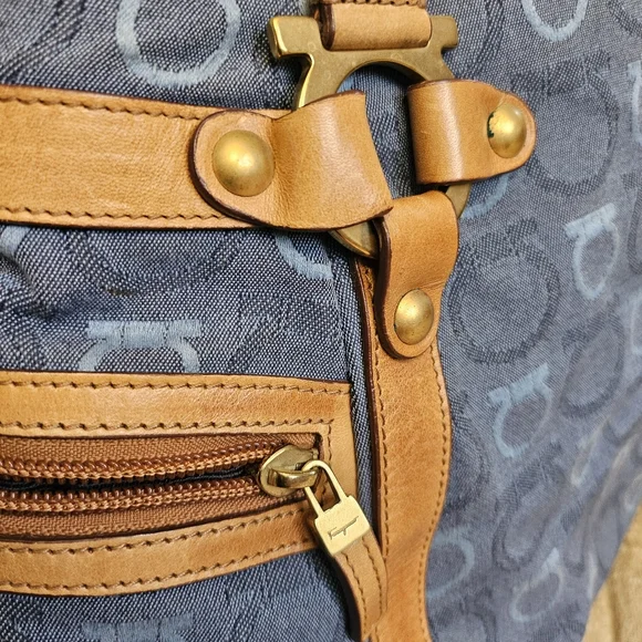 Authentic Salvatore Ferragamo denim tote bag - Picture 7 of 12